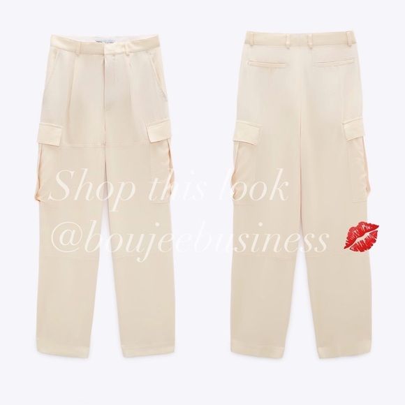 ZARA BNWT Flowy High-waisted Cargo Pants with Front Pockets - Picture 7 of 7